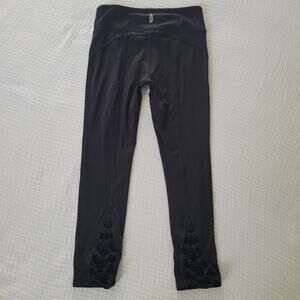 FP Movement Black Leggings Womens S Capri Crisscross Ankle Yoga Free People
